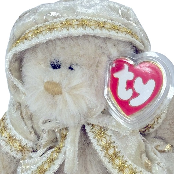Ty 1993 Gwyndolyn All That Glitters 8” Blonde Bear Wearing Removable Hooded Robe - Picture 3 of 11